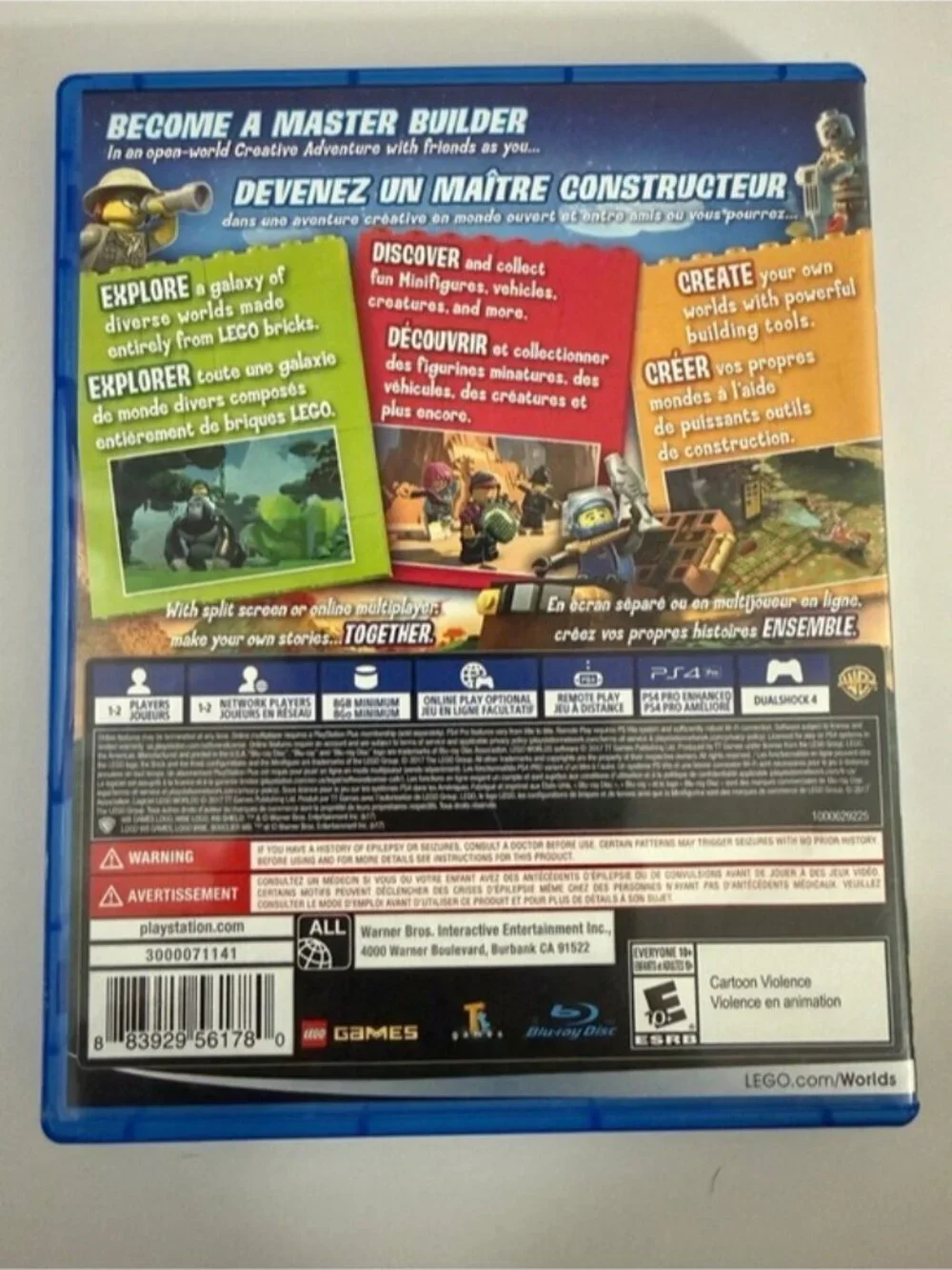 LEGO Worlds PS4 Game Complete w/ Case Disc & Inserts